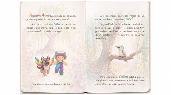 Portada del libro Pequeño Arcoíris, tapa del cuento animado