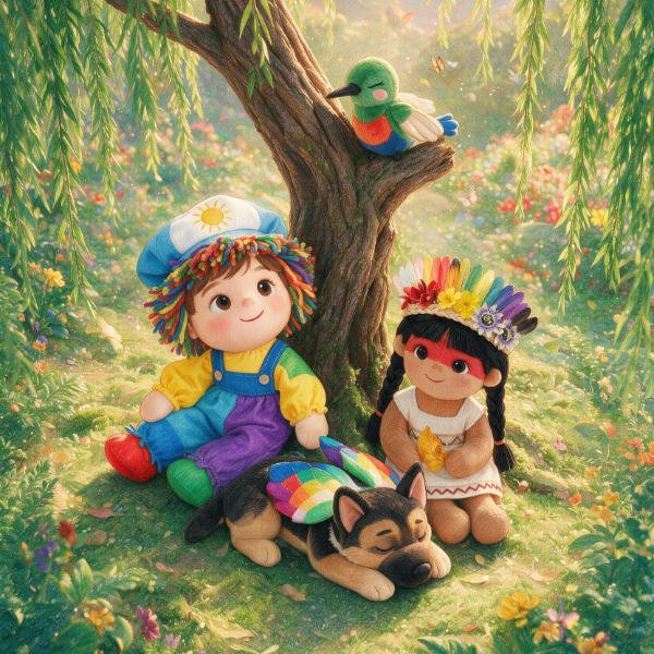 Pequeño Arcoíris, Vito e Yporã, los personajes de nubeCreativa